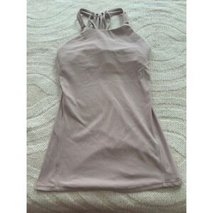 Lululemon slide with me tank in porcelain pink strappy back